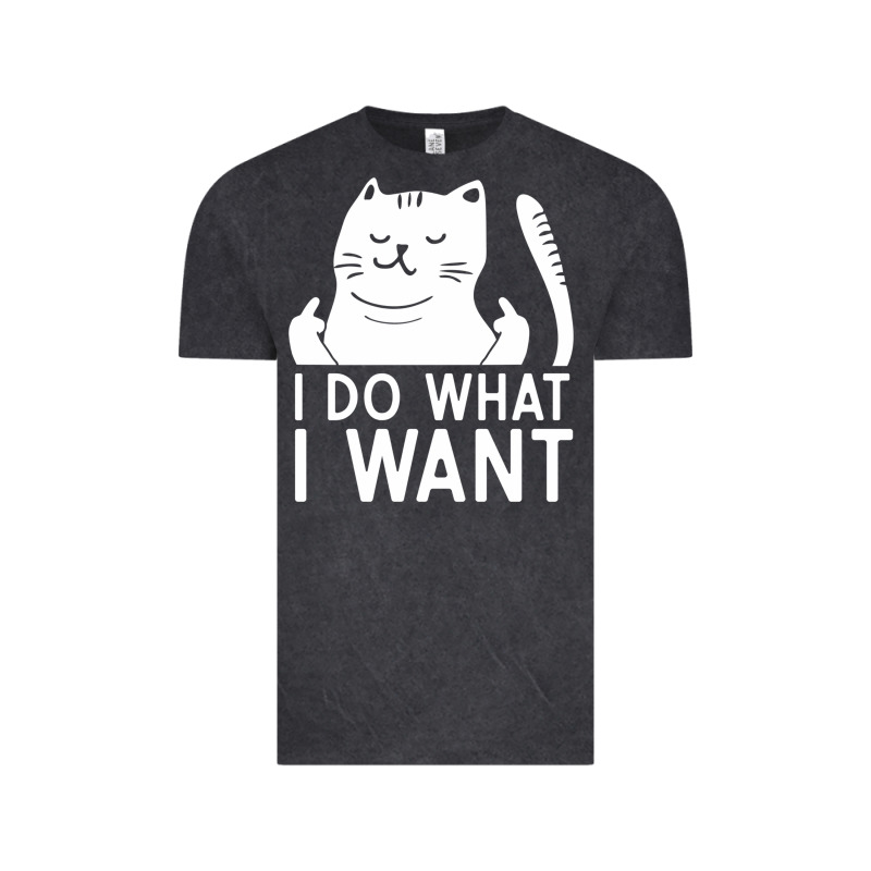 I Do What I Want Cat Giving A Finger Funny Middle Finger Rude Graphic Vintage Tee by linhVisuals | Teevron