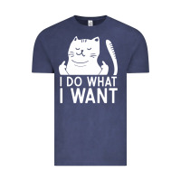 Vintage Denim i do what i want cat giving a finger funny middle finger rude graphic Vintage Tee - linhVisuals