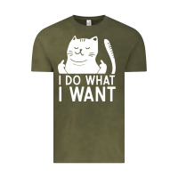 Vintage Olive i do what i want cat giving a finger funny middle finger rude graphic Vintage Tee - linhVisuals