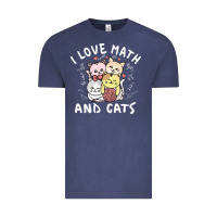 Vintage Denim i love math and cats mountain heart mathematics lover gifts cute and f Vintage Tee - linhVisuals