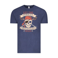Vintage Denim let the pirate shenanigans begin skull vintage pirate skeleton hallowe Vintage Tee - linhVisuals