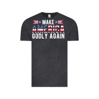 Make America Godly Again American Flag Letters Christian Quote Vintage Tee | Teevron