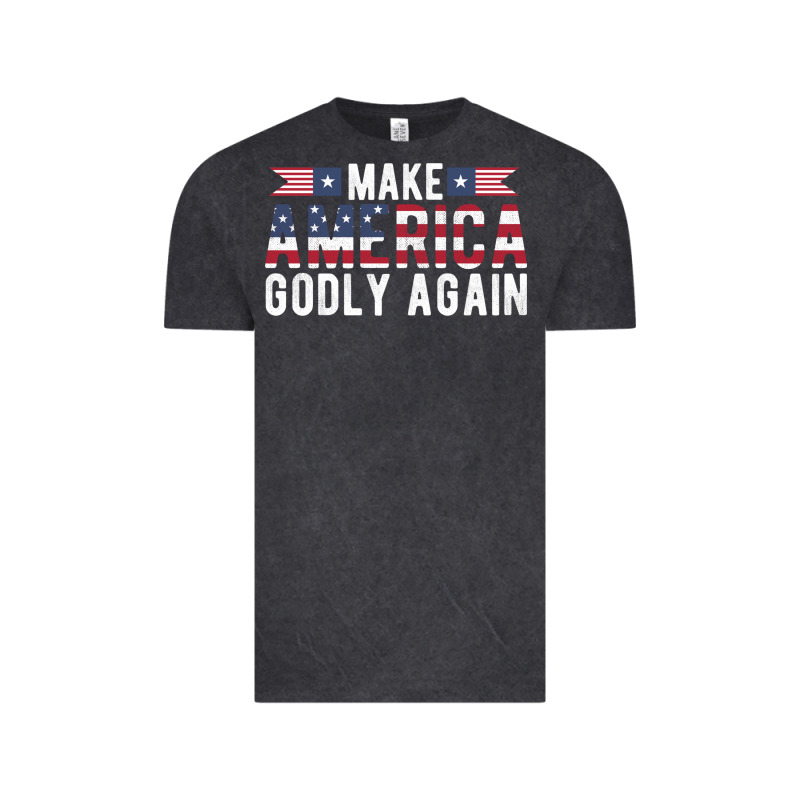 Make America Godly Again American Flag Letters Christian Quote Vintage Tee by linhVisuals | Teevron