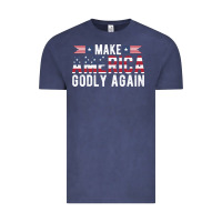 Vintage Denim make america godly again american flag letters christian quote Vintage Tee - linhVisuals
