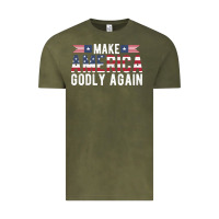 Vintage Olive make america godly again american flag letters christian quote Vintage Tee - linhVisuals