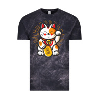 Cloud Black maneki neko lucky cat money feline japanese good luck charm kitten gif Vintage Tee - linhVisuals