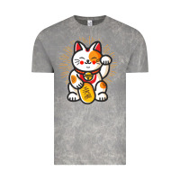 Cloud Rock maneki neko lucky cat money feline japanese good luck charm kitten gif Vintage Tee - linhVisuals