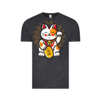 Vintage Black maneki neko lucky cat money feline japanese good luck charm kitten gif Vintage Tee - linhVisuals