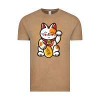 Vintage Coffee maneki neko lucky cat money feline japanese good luck charm kitten gif Vintage Tee - linhVisuals