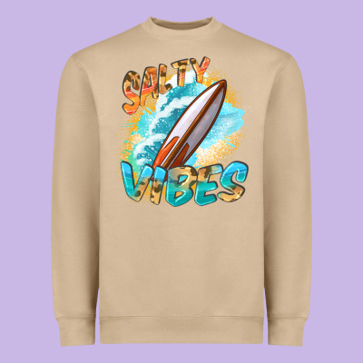 Salty Vibes Heavyweight Sweatshirt Designed By Fadigitalartstudio
