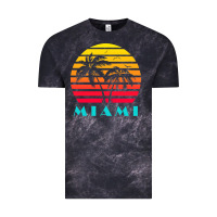 Cloud Black miami 80s sunset Vintage Tee - linhVisuals