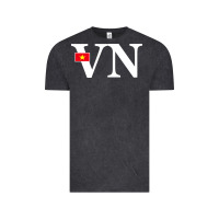 Vintage Black Vietnam Flag and Country Initials Vintage Tee - linhVisuals