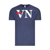 Vintage Denim Vietnam Flag and Country Initials Vintage Tee - linhVisuals