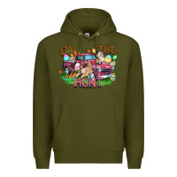 Army Green on the hunt truck Premium Hoodie - FaDigitalArtStudio