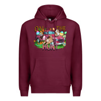 Burgundy on the hunt truck Premium Hoodie - FaDigitalArtStudio