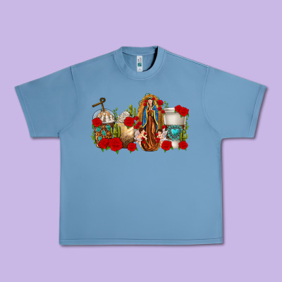 Lady Of Guadalupe Coffee Cups Urban Heavy Tee Designed By Texasbilliewilder