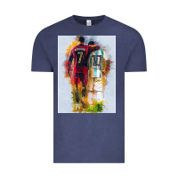 Vintage Denim messi and ronaldo Vintage Tee - linhVisuals