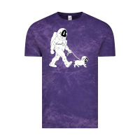 Cloud Purple walking the dog astronaut Vintage Tee - linhVisuals