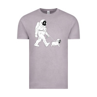 Vintage Zinc walking the dog astronaut Vintage Tee - linhVisuals