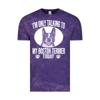 Cloud Purple boston terrier t  shirtfunny boston terrier dog gift i m only talking Vintage Tee - linhVisuals