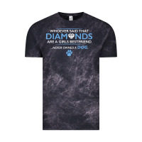 Cloud Black whoever said that diamonds are a girls best friend never owned a dog Vintage Tee - linhVisuals