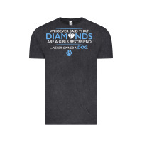 Vintage Black whoever said that diamonds are a girls best friend never owned a dog Vintage Tee - linhVisuals