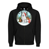 Black Christmas samoyed dog Zipper Hoodie - FaDigitalArtStudio