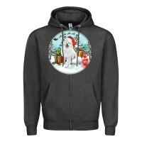 Charcoal Heather Christmas samoyed dog Zipper Hoodie - FaDigitalArtStudio