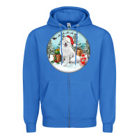True Royal Christmas samoyed dog Zipper Hoodie - FaDigitalArtStudio