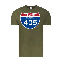 Vintage Olive los angeles california interstate 405 (i 405) sweatshirt Vintage Tee - linhVisuals