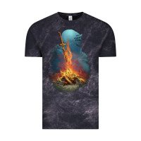 Cloud Black Souls Bonfire Vintage Tee - linhVisuals