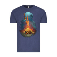 Vintage Denim Souls Bonfire Vintage Tee - linhVisuals