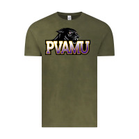 Vintage Olive Prairie View A&M Panthers And Lady Panthers Rectangle Patch Vintage Tee - linhVisuals