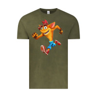 Vintage Olive CRASH BANDICOOT Vintage Tee - linhVisuals