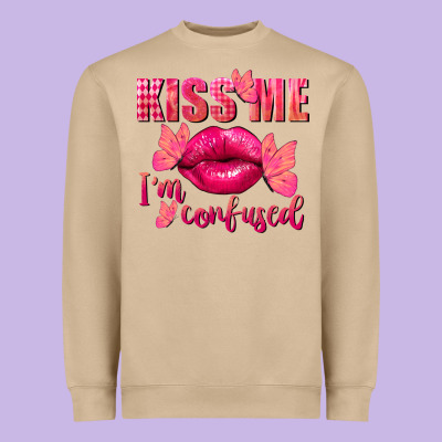 Kiss Me I'm So Confused Valentine's Day Heavyweight Sweatshirt Designed By Fadigitalartstudio