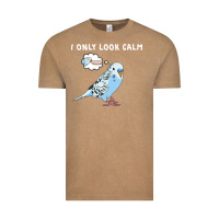 Vintage Coffee parakeet bird biting finger funny i only look calm Vintage Tee - linhVisuals