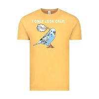 Vintage Mustard parakeet bird biting finger funny i only look calm Vintage Tee - linhVisuals