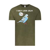 Vintage Olive parakeet bird biting finger funny i only look calm Vintage Tee - linhVisuals
