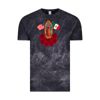 Cloud Black our lady virgen de guadalupe mexican american flag holiday Vintage Tee - linhVisuals