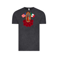 Vintage Black our lady virgen de guadalupe mexican american flag holiday Vintage Tee - linhVisuals