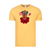 Vintage Mustard our lady virgen de guadalupe mexican american flag holiday Vintage Tee - linhVisuals
