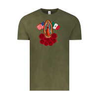 Vintage Olive our lady virgen de guadalupe mexican american flag holiday Vintage Tee - linhVisuals