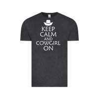 Vintage Black keep calm and cowgirl horse Vintage Tee - linhVisuals