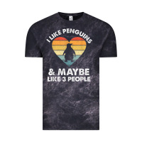 Cloud Black i like penguins and 3 people vintage Vintage Tee - linhVisuals