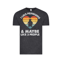Vintage Black i like penguins and 3 people vintage Vintage Tee - linhVisuals