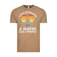 Vintage Coffee i like penguins and 3 people vintage Vintage Tee - linhVisuals