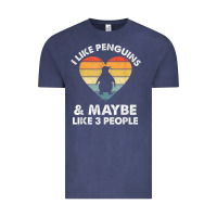 Vintage Denim i like penguins and 3 people vintage Vintage Tee - linhVisuals