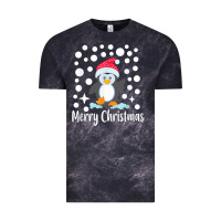 Cloud Black penguin merry christmas with snow Vintage Tee - linhVisuals