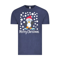 Vintage Denim penguin merry christmas with snow Vintage Tee - linhVisuals