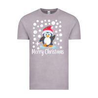 Vintage Zinc penguin merry christmas with snow Vintage Tee - linhVisuals